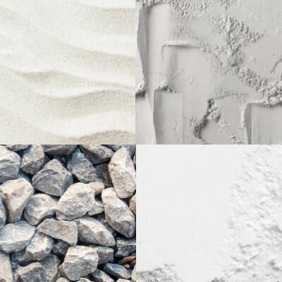 Mineralien, Sand, Fertigputz, Gips