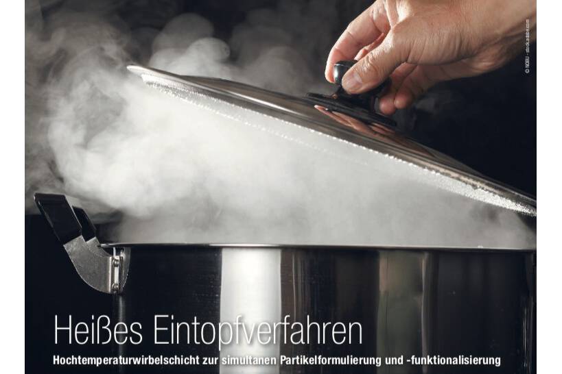 Hochtemperaturwirbelschicht Partikelformulierung Heisses Eintopfverfahren: Hochtemperaturwirbelschicht zur simultanen Partikelformulierung und -funktionalisierung 