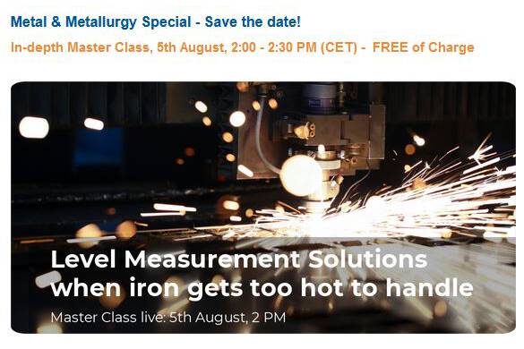 Webinar: Lösungen mit geführter Radartechnologie in Eisenerz Erfahren Sie mehr in unserem Online Webinar am 
05. August 2021 um 14 Uhr, wie Sie durch den Einsatz der UWT Produkte in der Metallindustrie profitieren können.