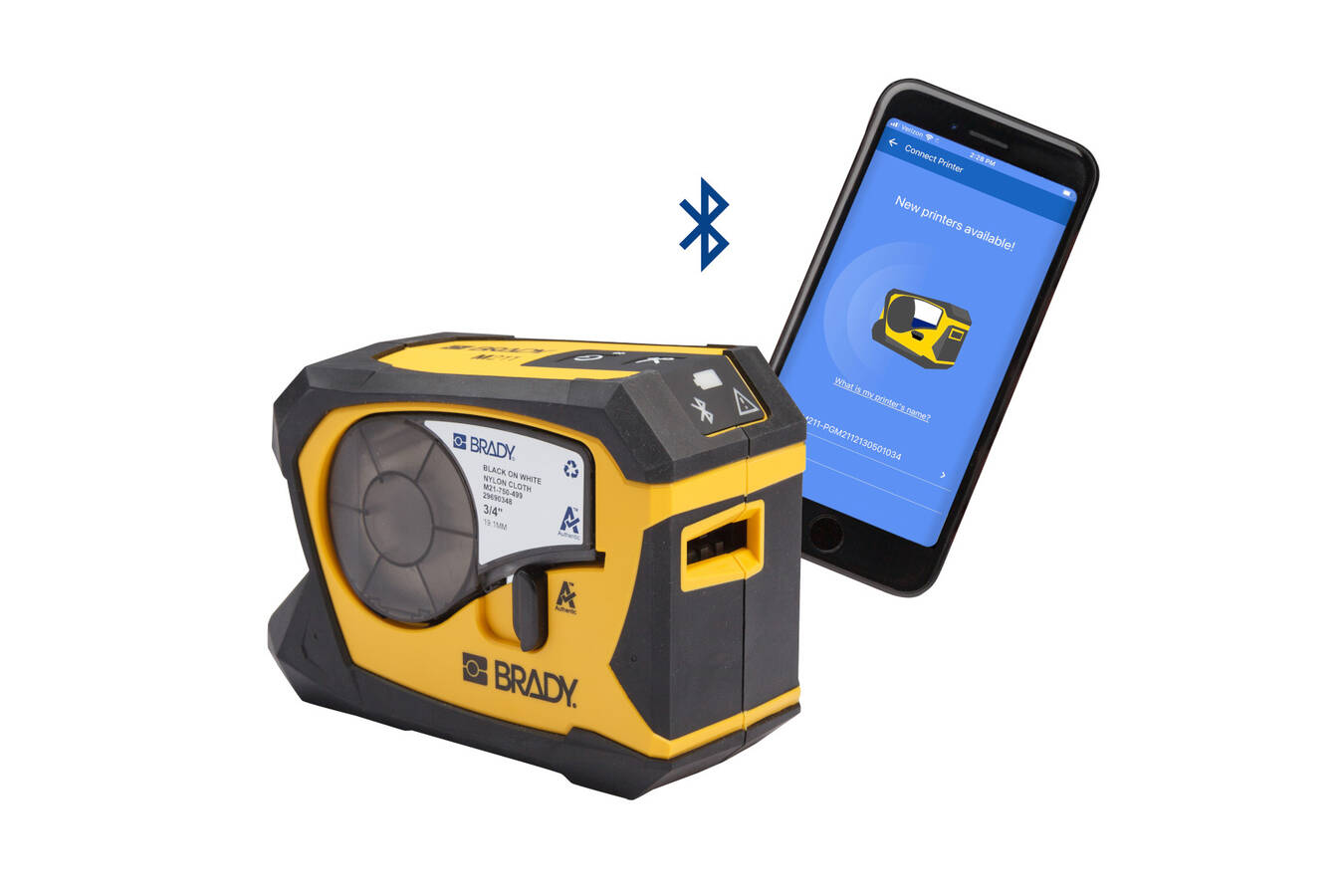 Gestalten. Vorschau ansehen. Drucken. Alles auf Ihrem Smartphone. Der neue M211 Etikettendrucker der Brady Corporation ist ein leichtes, robustes und tragbares Gerät, das sowohl vordimensionierte als auch Endlosetiketten zur Kennzeichnung von Kabeln und Komponenten drucken kann