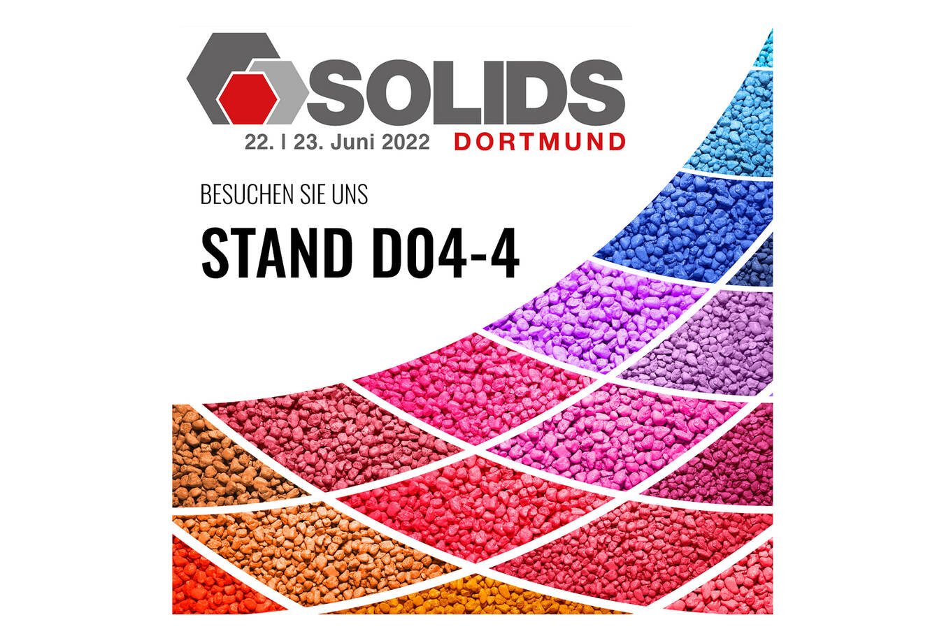 A. Ebbecke Verfahrenstechnik auf Solids Dortmund Besonders freuen wir uns wieder mit Ihnen persönlich in Kontakt treten zu können und laden Sie Herzlich auf unseren Messestand „D04- Halle 4“ ein.