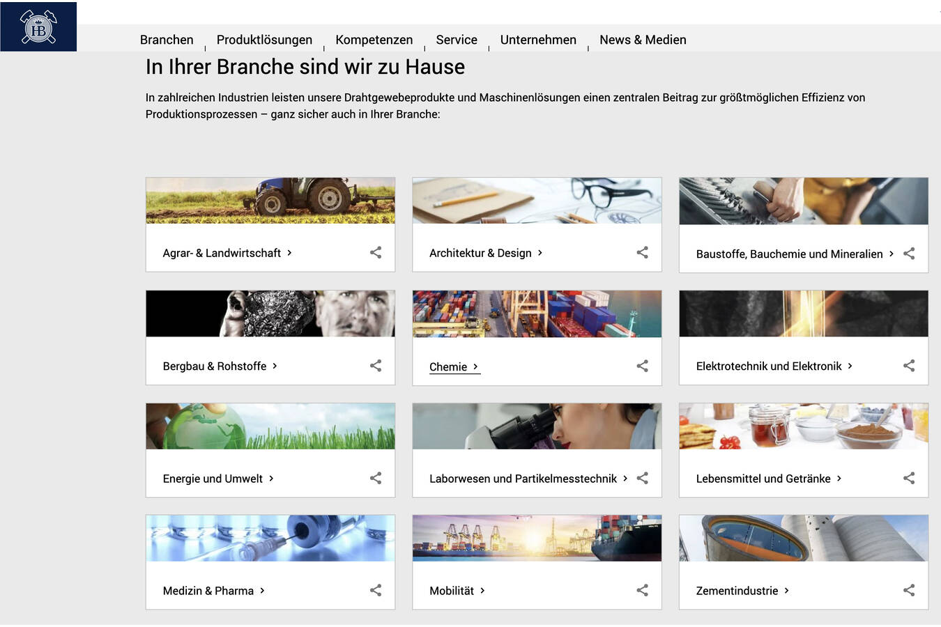 Haver & Boecker veröffentlicht neue Unternehmenswebsite Kundenzentriert und interaktiv. Die Website ist ein gemeinsames Projekt der beiden Unternehmensbereiche, Drahtweberei und Maschinenfabrik. 