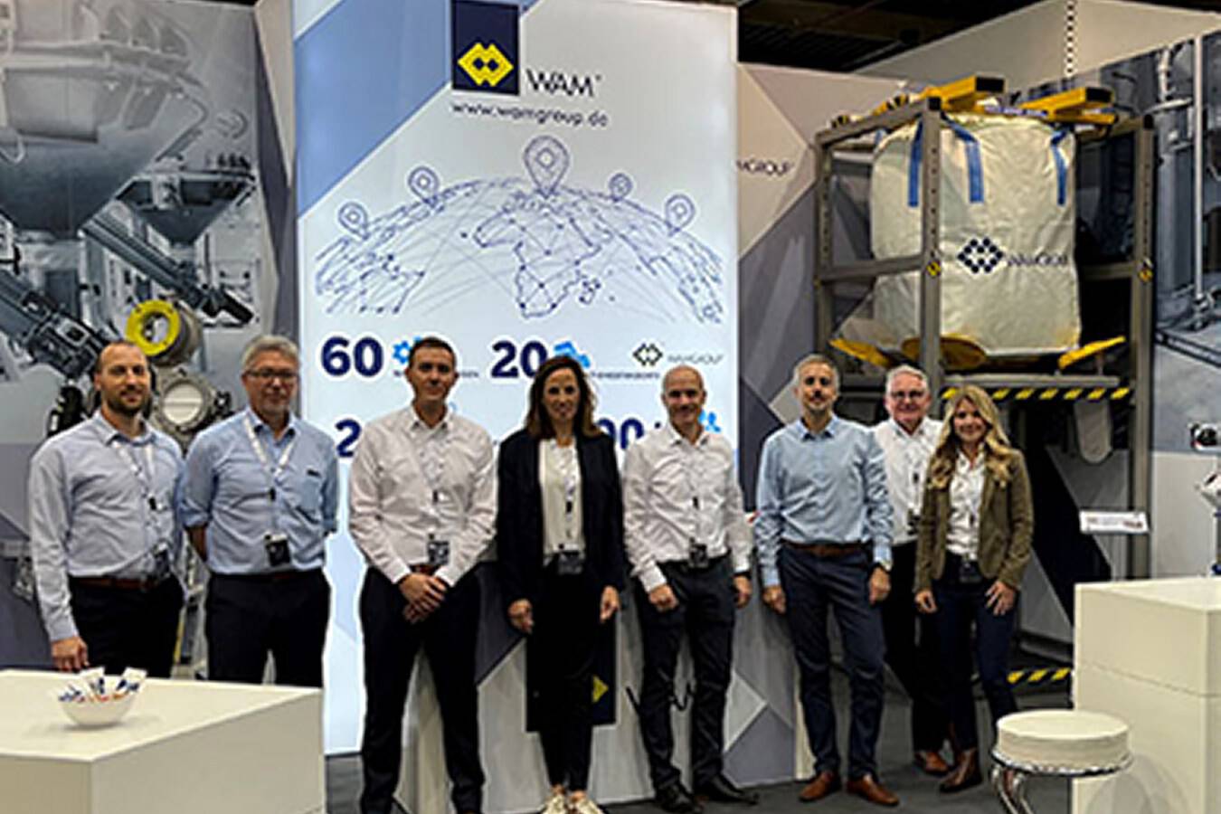 Impressionen der WAM GmbH auf der PowTech 2022 WAM GmbH präsentierte unter ihrem Motto ”Alles aus einer Hand” eine Auswahl an Förderschnecken, Filtersystemen, Mikrodosierern, Teleskopverladern und vieles mehr.