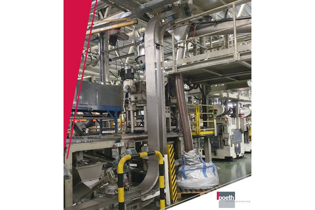  Poeth Z-Conveyor für feine Manganpulver Kurven in einem pneumatischen Fördersystem für Manganpulver nutzten sich alle 3-4 Wochen ab. Dauertests mit dem langsamen Z-Förderer haben gezeigt, dass dies eine praktikable Lösung ist.