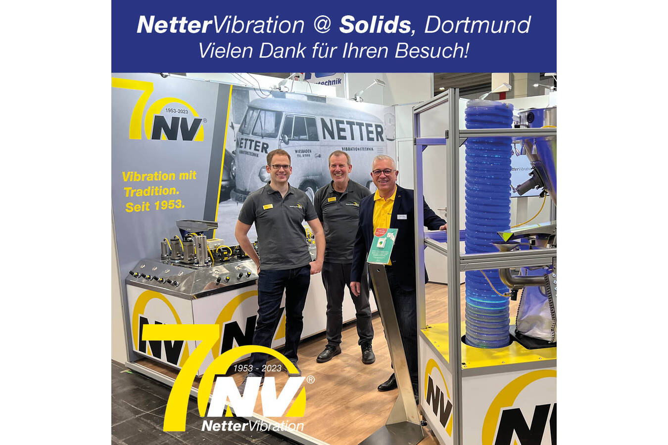 NetterVibration eröffnet Jubiläumsjahr auf der SOLIDS 2023 