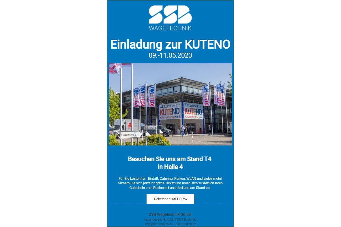 Zwei spannende Wochen stehen uns bevor  Einladung zur Kuteno, kostenfreie Tickets.