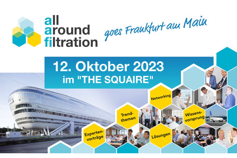 all around filtration: Filtertechnik-Symposium in Frankfurt / 12.10.23 Brandaktuelle Themen und Top Speaker:
Wie wird die Effizient der Filteranlage gesteigert und wie lassen sich die Betriebskosten senken? Die aafi gibt Antworten.