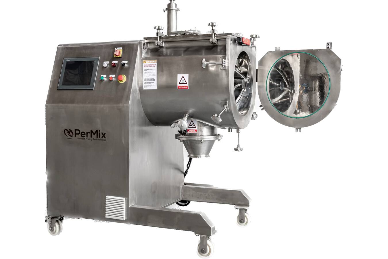 PerMix 4-in-1-Mischer auf der POWTECH vorgestellt  Der PerMix 4-in-1-Mischer ist ein Bandmischer, Paddelmischer, Pflugmischer und ein Vakuum-Mischer/Trockner mit fluidisierter Zone in einer Maschine