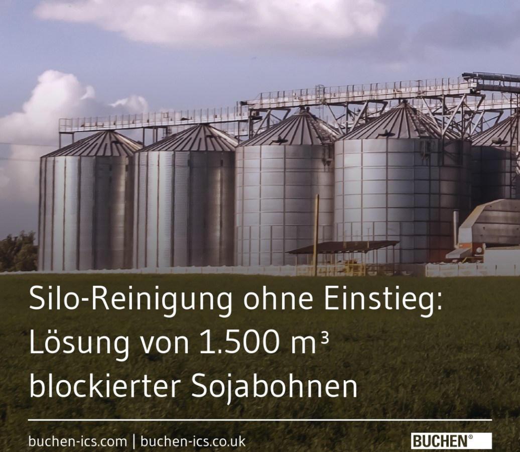 Fallstudie: Siloreinigung für Sojabohnenlagerbetreiber ohne Einstieg Ein weltweit führendes Unternehmen in der Ernährungsbranche aus Europa stellte unserem Team von BUCHEN-ICS aus Rotterdam eine anspruchsvolle Herausforderung in ihrem Sojabohnenlager in Südholland vor.