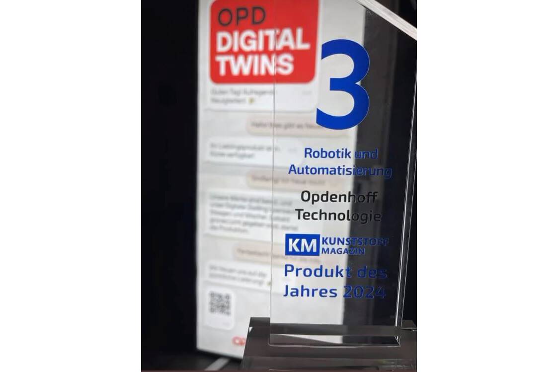 Produkt des Jahres 2024 - Platz 3 für OPDENHOFF Produkt des Jahres 2024 im Kunststoff Magazin - Platz 3 geht an OPDENHOFF Technologie aus Hennef 