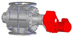 Neue Zellenradschleuse SRVS-Basic in Industrie-Standard-Ausführung, nach ATEX-RL 94/9/EG, Zone 20 innen, Zone 