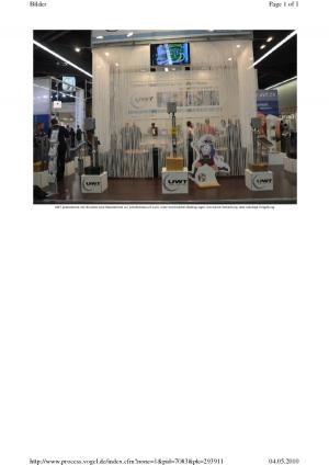 Die UWT GmbH mit zwei Highlights auf der diesjährigen POWTECH Das Who-is-Who der Verfahrenstechnik traf sich vom 27.-29.April 2010 in Nürnberg.