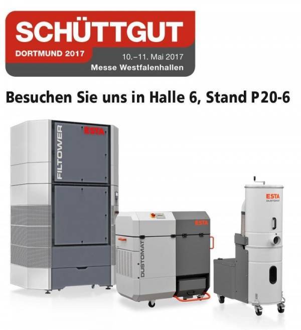 Absaugtechnik für Schüttgut-Prozesse ESTA auf der Schüttgut 2017