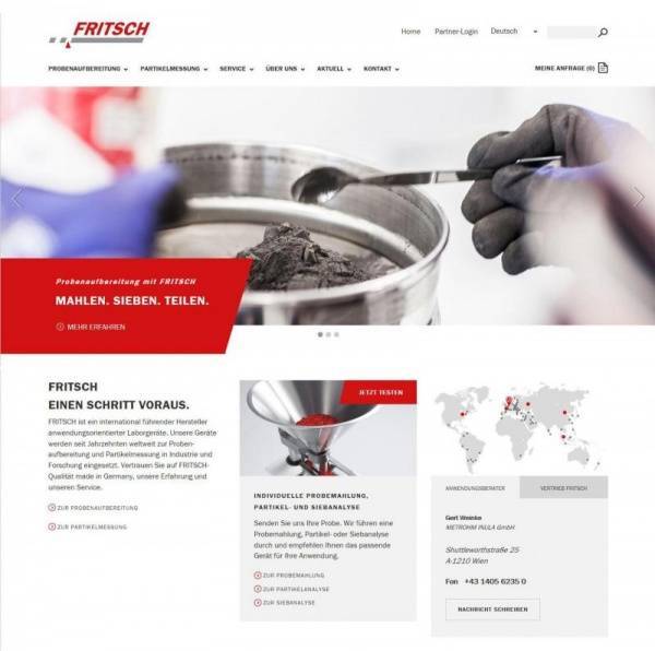 Relaunch FRITSCH homepage International. Benutzerfreundlich. Informativ.