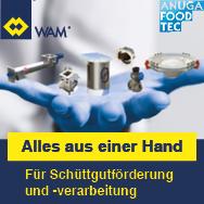 Das „Einkaufszentrum“ für lebensmittelzertifizierte Schüttg. WAM zeigt eine Auswahl seines umfangreichen Lieferprogramms  auf der ANUGA FOODTEC 2018