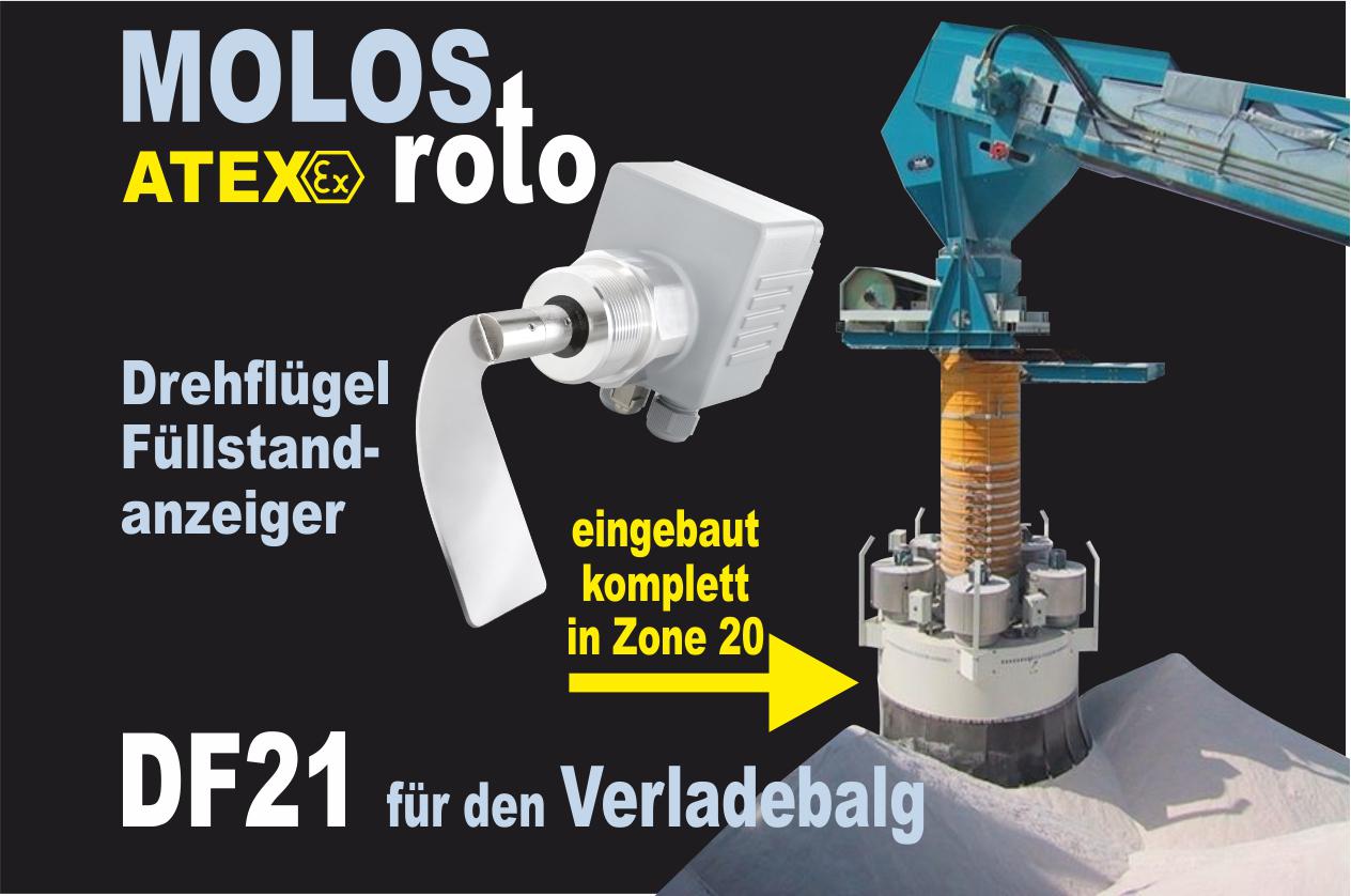 Sichere Verladeüberwachung im Ex-Bereich MOLOSroto-Drehflügelmelder mit ATEX-Zulassung Zone 20 bieten neue Möglichkeiten