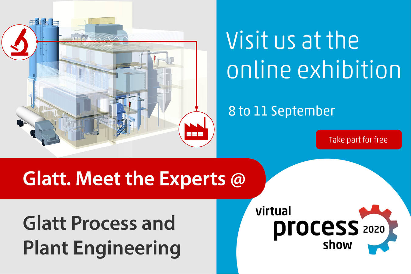 Komplette Supply Chain von der Produktidee zur Produktion aus einer Hand Glatt Prozess- und Fabrikplanung @ Virtual Process Show 8-11- September 2020