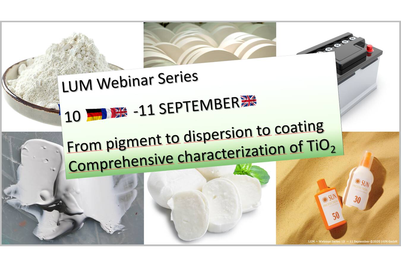 Umfassende Charakterisierung von Titandioxid- Webinar am 10.9. Vom Pigment über die Dispersion bis zur Beschichtung