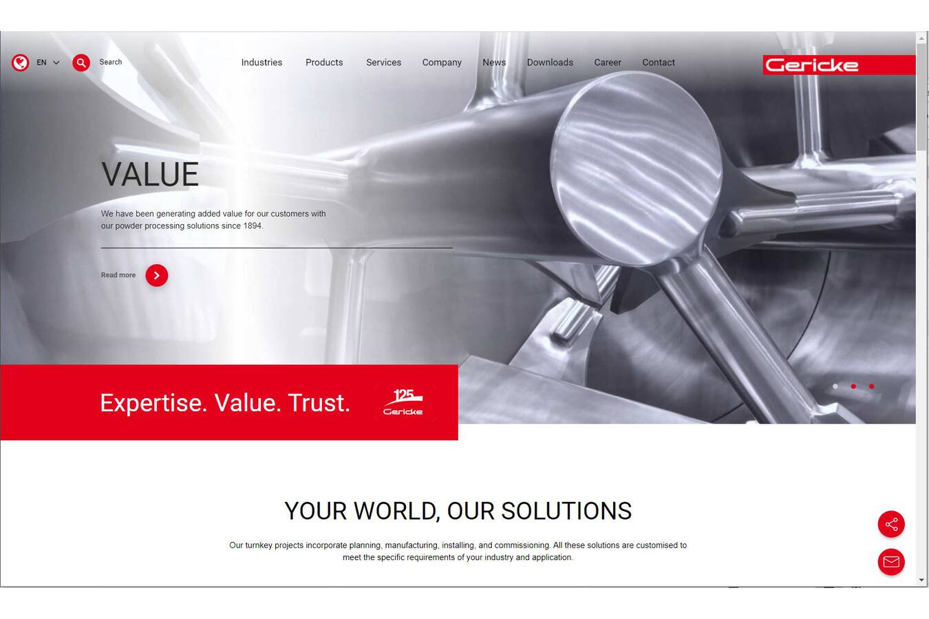 Neue Gericke Webseite – Pulver und mehr Mit seiner neuen Webseite öffnet Gericke ein großes Fenster in die Welt der Pulververarbeitung und verbundenen Dienstleistungen.